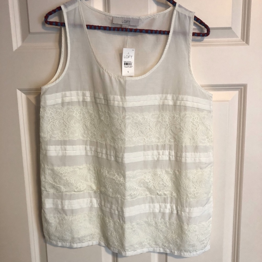 Ann Taylor Loft lace shell, NWT